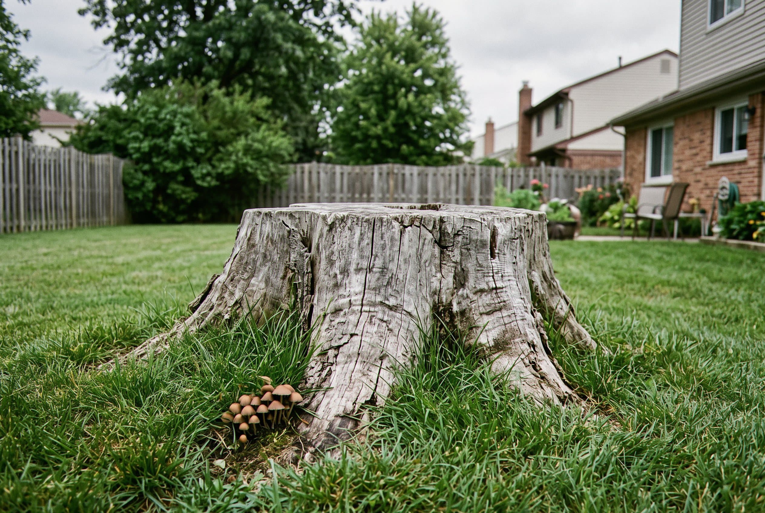 Arborist rigging fallen log during sectional removal